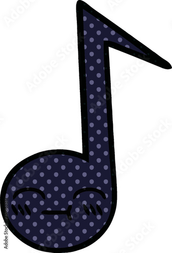 comic book style cartoon musical note