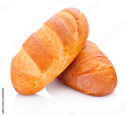 Fotografie, Obraz Two loaf of bread isolated on a white background
