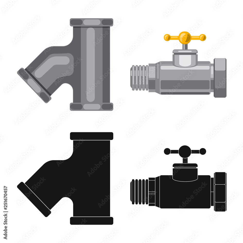 Isolated object of pipe and tube icon. Collection of pipe and pipeline stock symbol for web. Isolated object of pipe and tube icon. Collection of pipe and pipeline stock symbol for web.