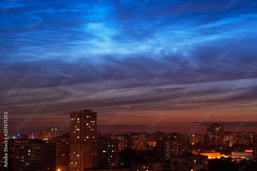 mesospheric clouds above the city