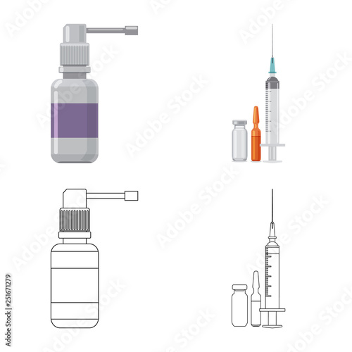 Vector design of pharmacy and hospital symbol. Collection of pharmacy and business vector icon for stock.