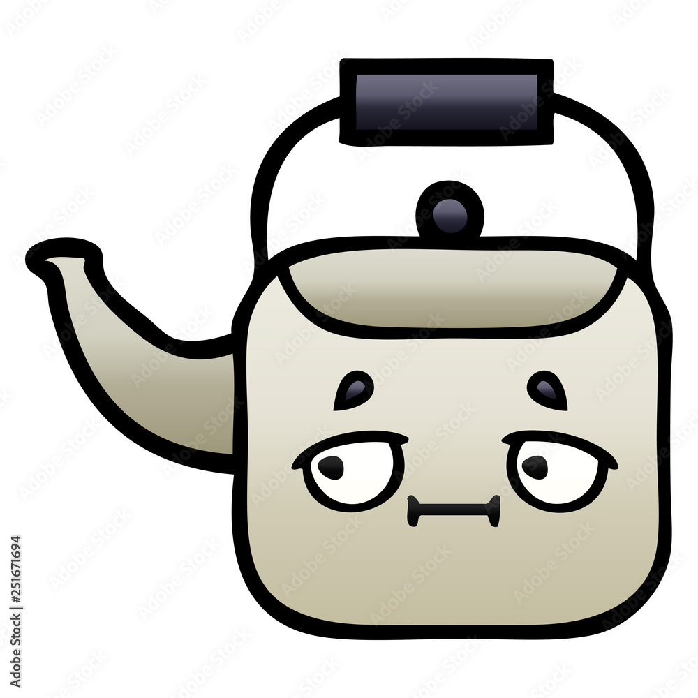 gradient shaded cartoon kettle gradient shaded cartoon kettle