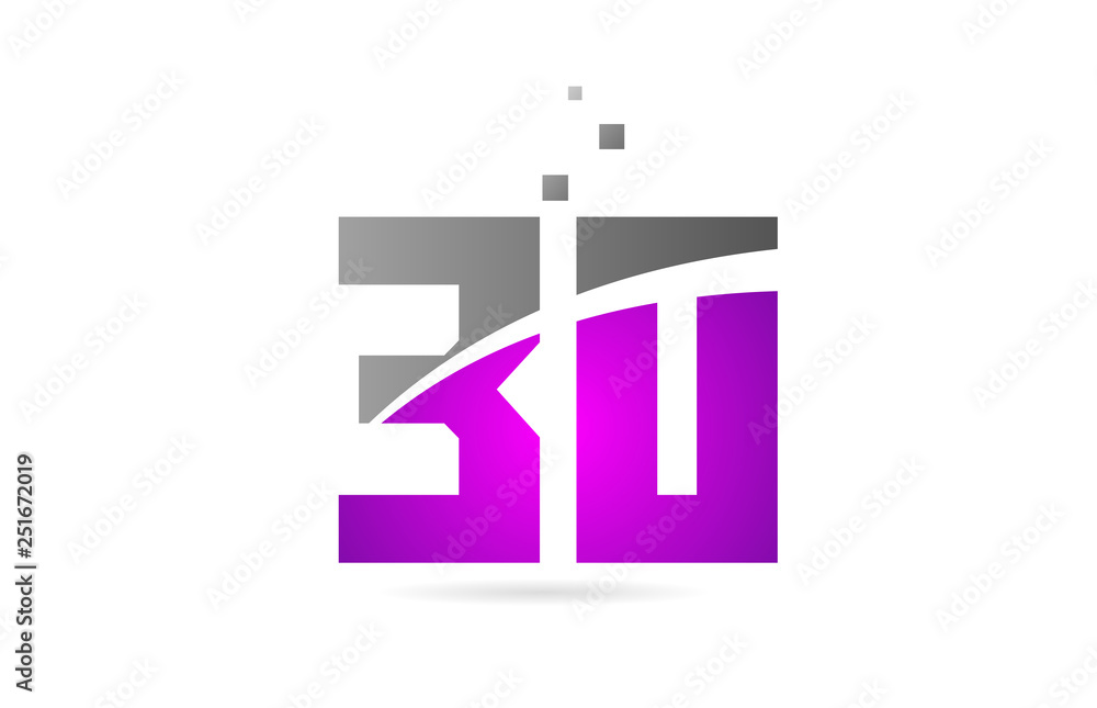 pink grey number 30 for logo icon design pink grey number 30 for logo icon design