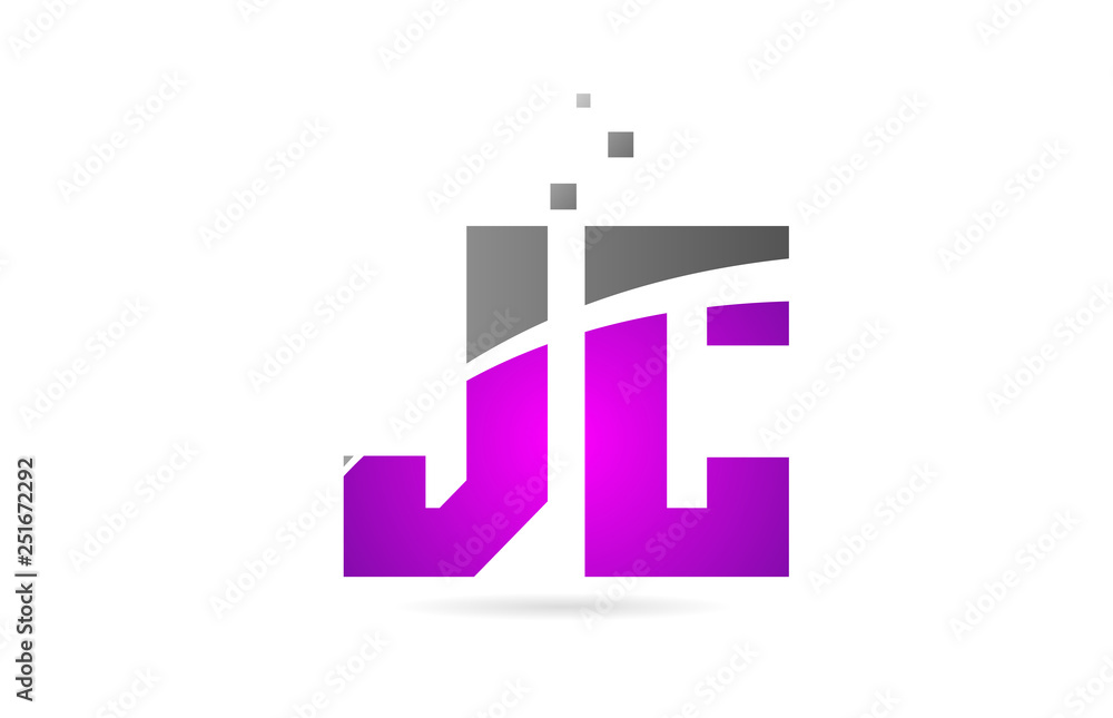 pink grey alphabet letter combination JC J C for logo icon design pink grey alphabet letter combination JC J C for logo icon design
