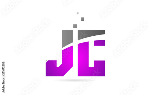 pink grey alphabet letter combination JC J C for logo icon design