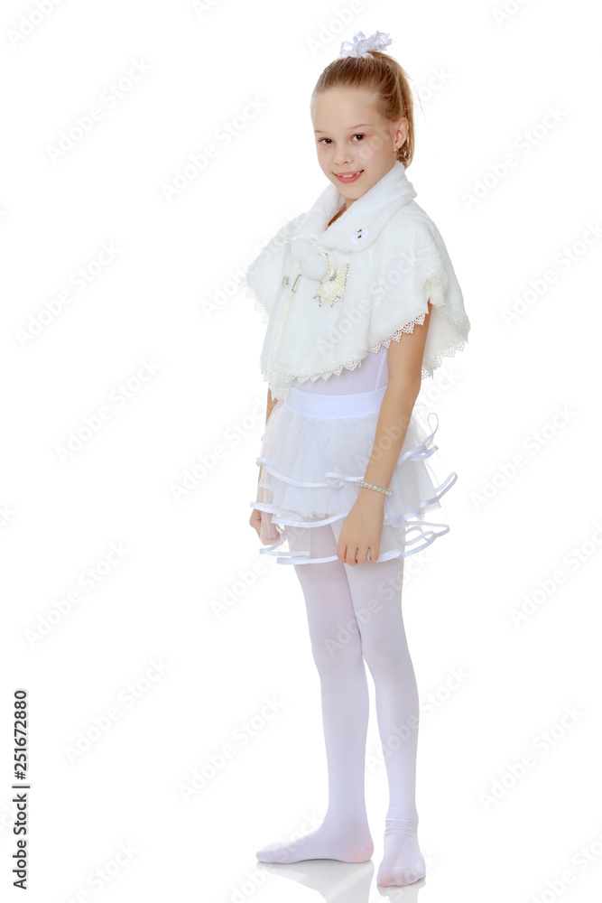Little girl in gymnastics leotard. Little girl in gymnastics leotard.