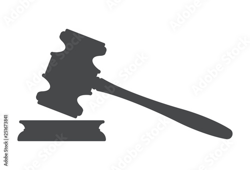 judge gavel silhouette. Vector
