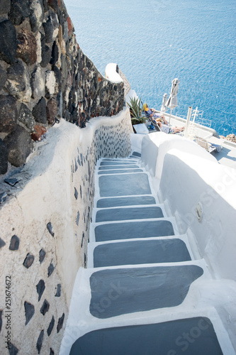 Santorini white stairs