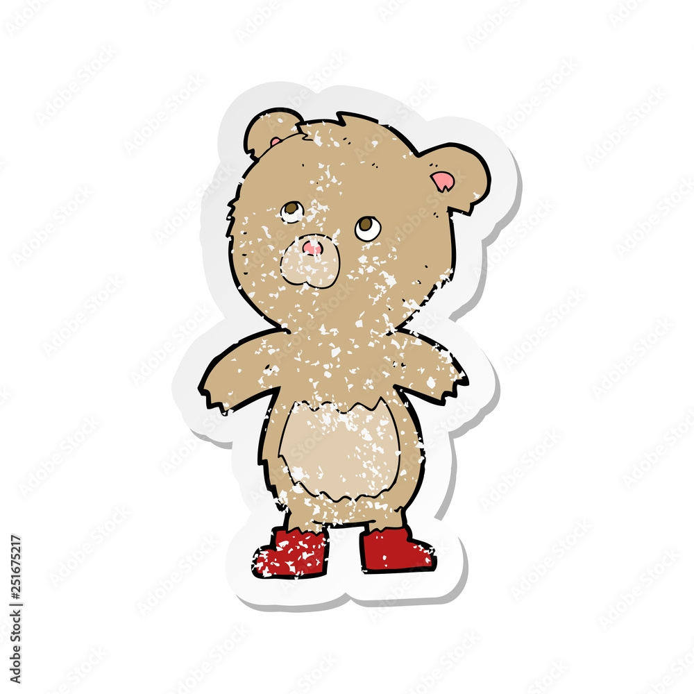 Fototapeta premium retro distressed sticker of a cartoon teddy bear