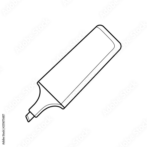 Icono plano lineal rotulador marcador en color negro
