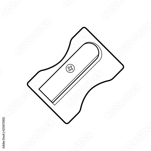 Icono plano lineal sacapuntas en color negro