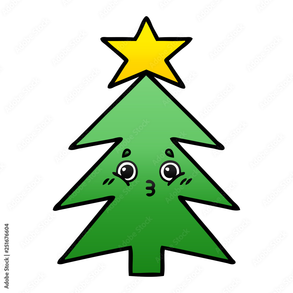 gradient shaded cartoon christmas tree gradient shaded cartoon christmas tree