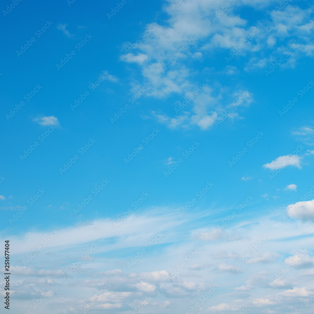 White clouds on beautiful blue sky.