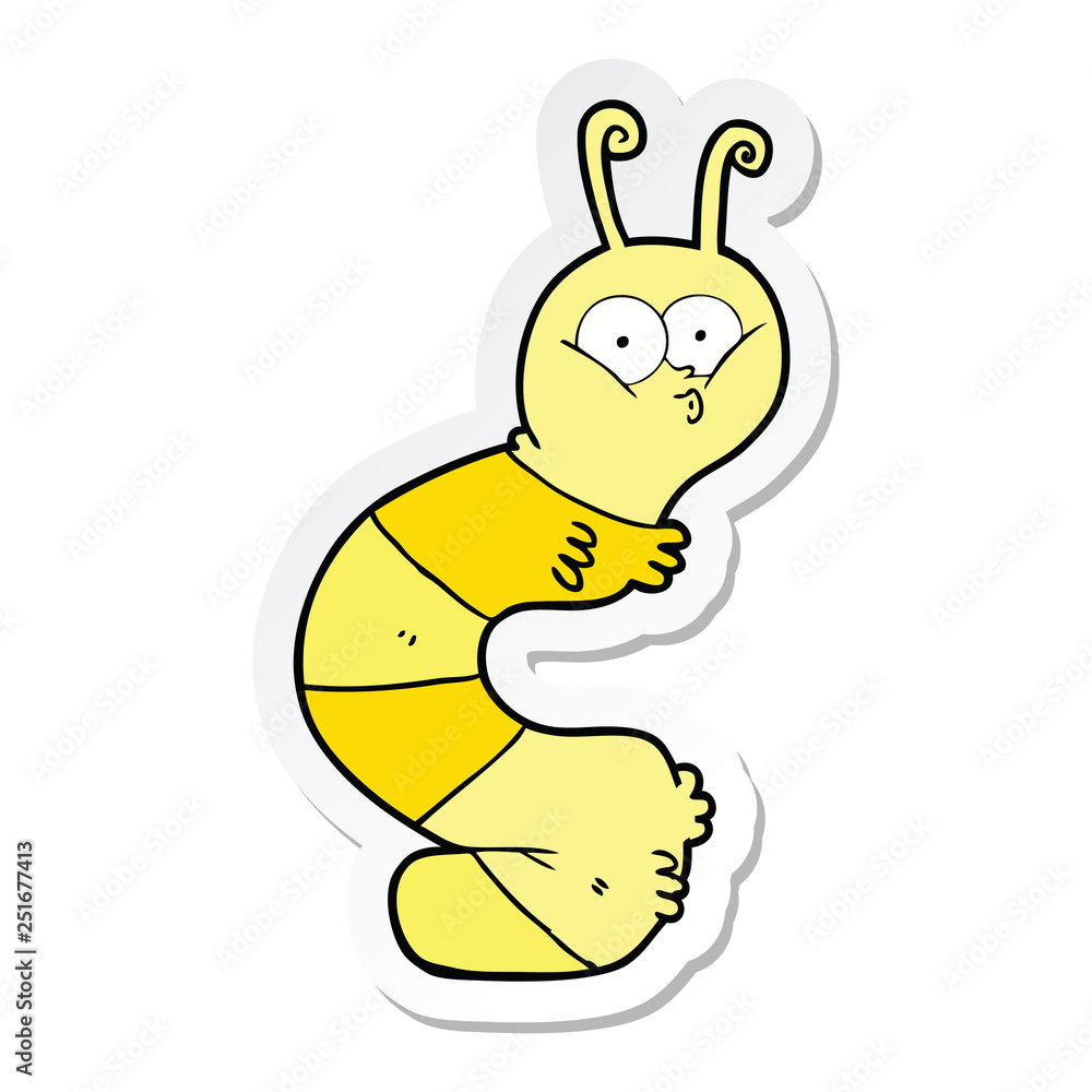 sticker of a funny cartoon caterpillar sticker of a funny cartoon caterpillar