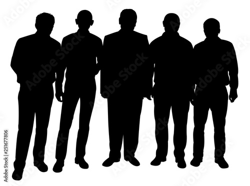 men together, silhouette vector