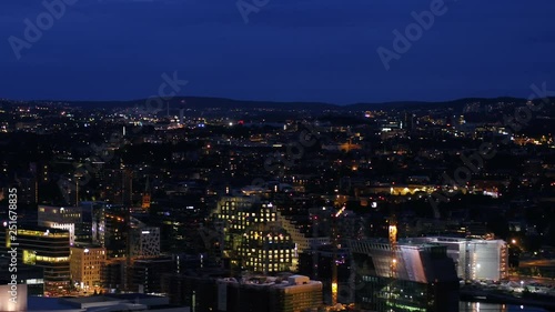Wallpaper Mural Aerial Norway Oslo June 2018 Night 90mm Zoom 4K Inspire 2 Prores  Aerial video of downtown Oslo in Norway at night with a zoom lens. Torontodigital.ca
