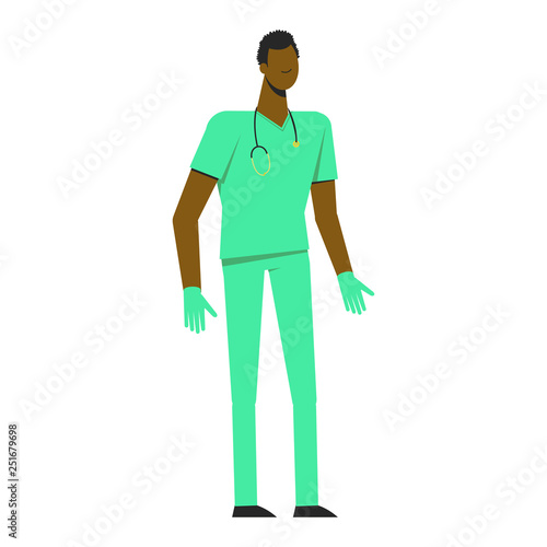 nurse male flat design