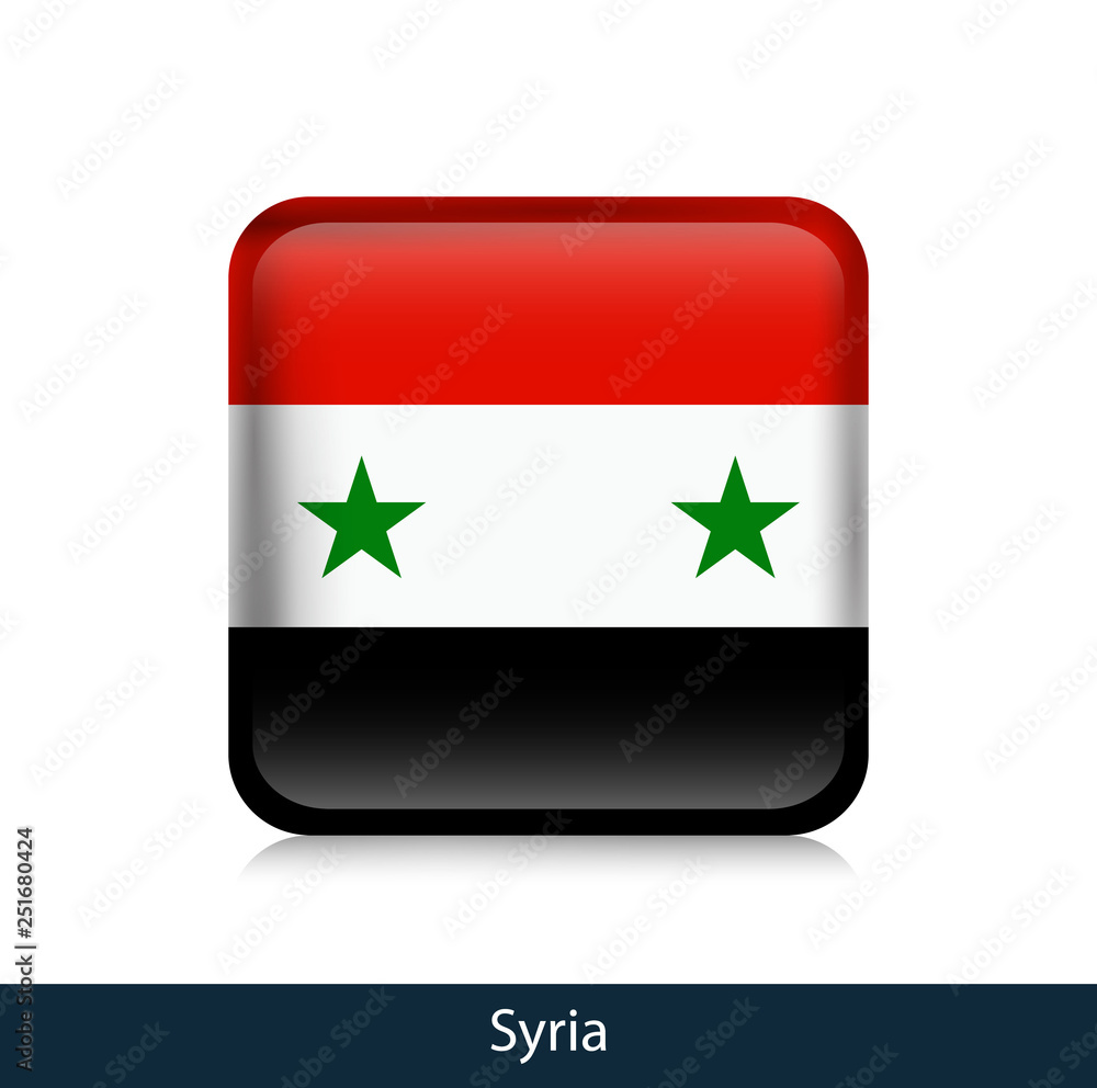 Flag of Syria - Square glossy badge Flag of Syria - Square glossy badge