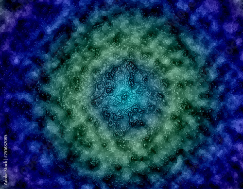 Fototapeta Naklejka Na Ścianę i Meble -  Blue, green and purple abstract round patterned background