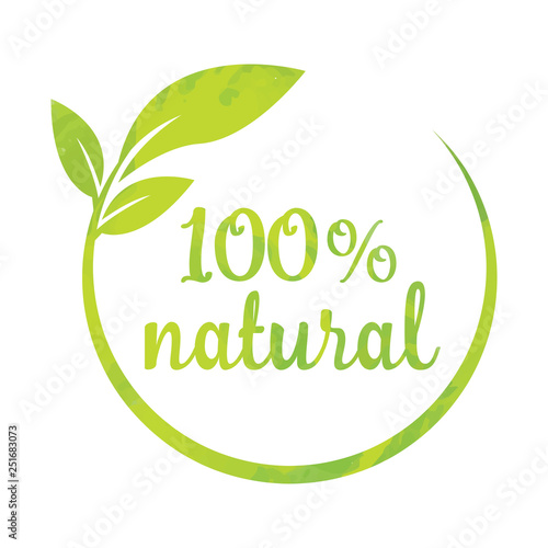 100% natural label desingn