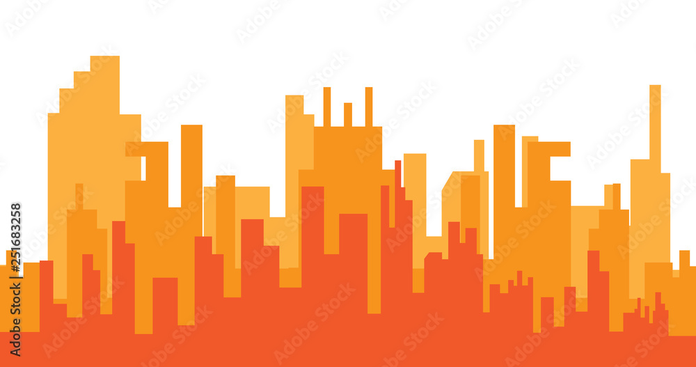 Illustration of city silhouette design