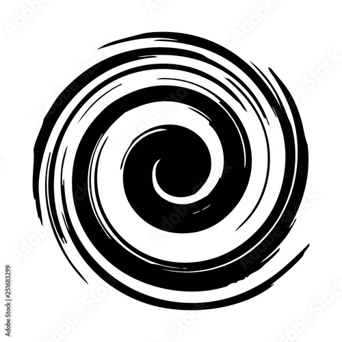 vector radial spiral burst. black star spiral explosion