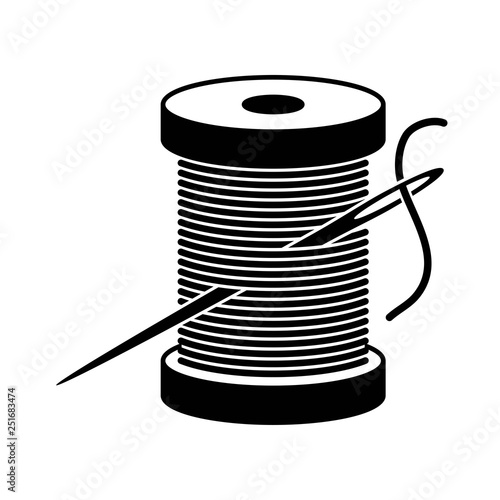 vector black and white spool icon