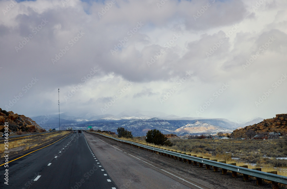 Desert Highway scenic desert landscape in Arizona Desert Highway scenic desert landscape in Arizona
