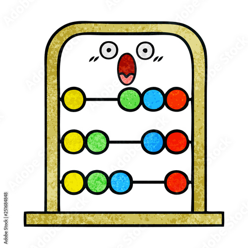 retro grunge texture cartoon abacus