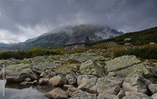 Landscape with mountains and clouds