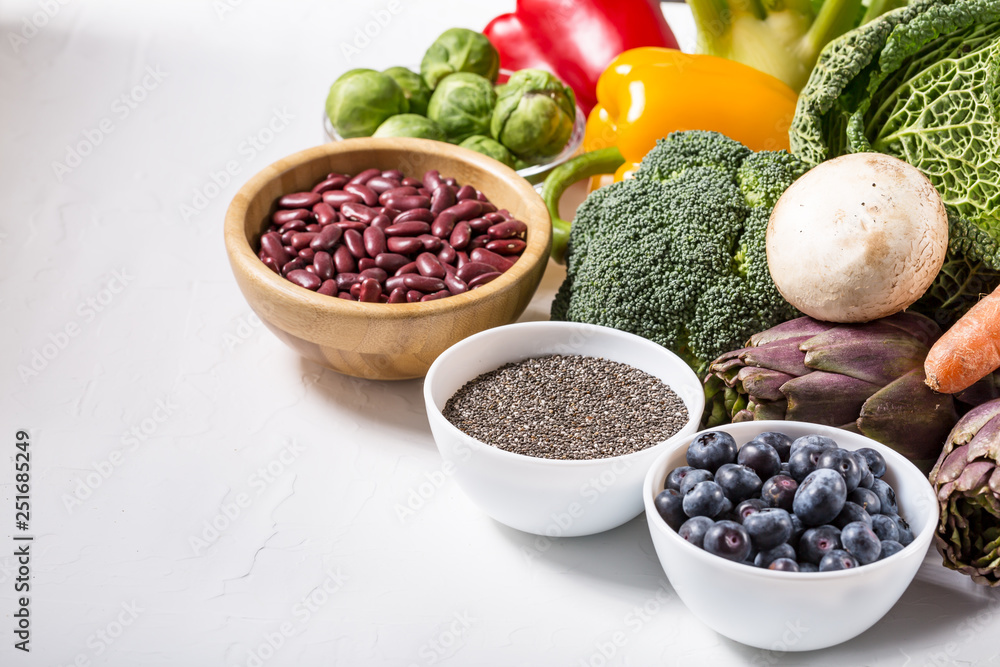 Freshly selection of healthy and clean foods Freshly selection of healthy and clean foods