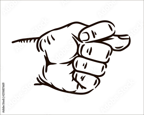 Vector Muzzle fig hand simple sketch illustration on white background