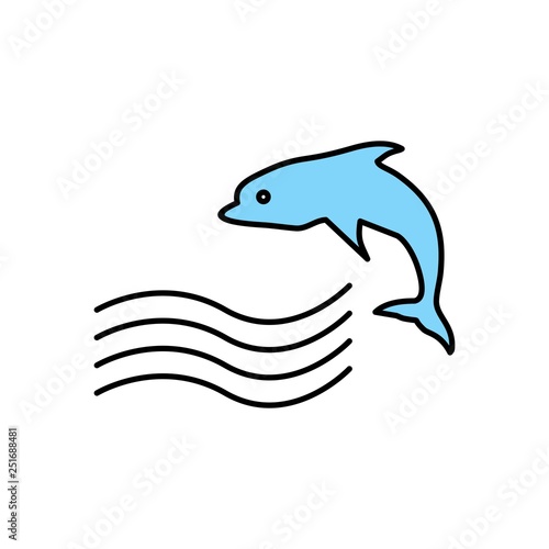Vector Swimming Dolphin Icon