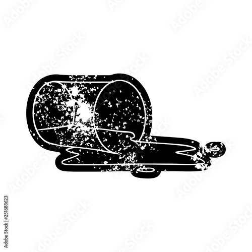 grunge icon drawing of a spilt glass