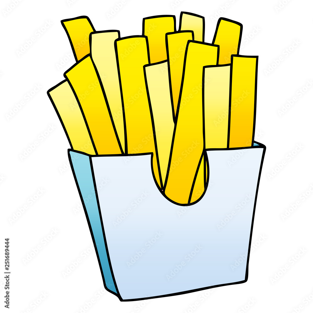 quirky gradient shaded cartoon french fries quirky gradient shaded cartoon french fries