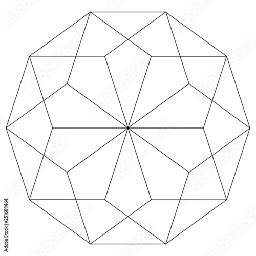 Diamond Sacred Geometry Mandala Energy Field Made of Hexagons and the Numerology of 108 (54)