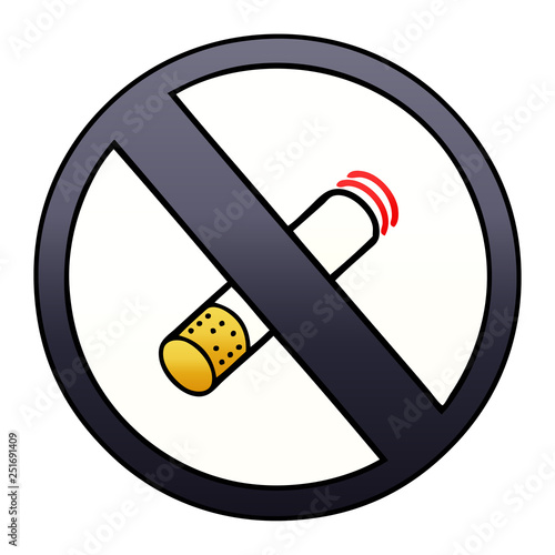 gradient shaded cartoon no smoking allowed sign