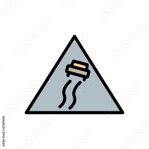 Vector Slippery Road Sign Icon