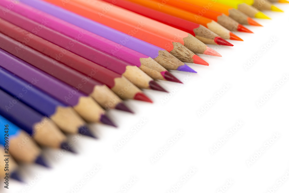 color pencils isolated on white background color pencils isolated on white background