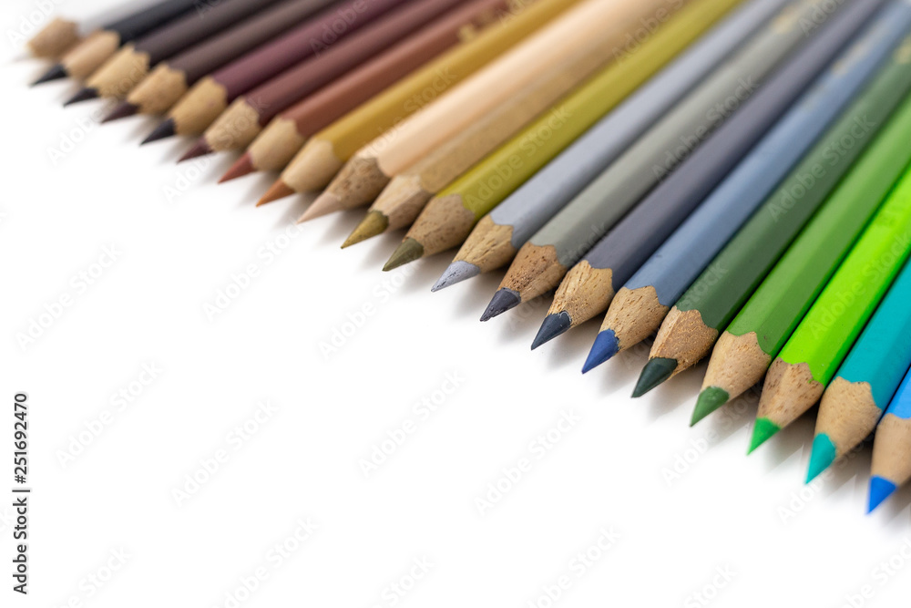color pencils isolated on white background color pencils isolated on white background