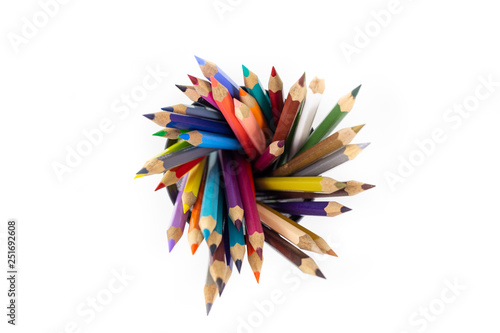 color pencils in a cup