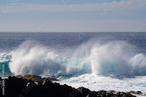 big crashing wave at the atlantic