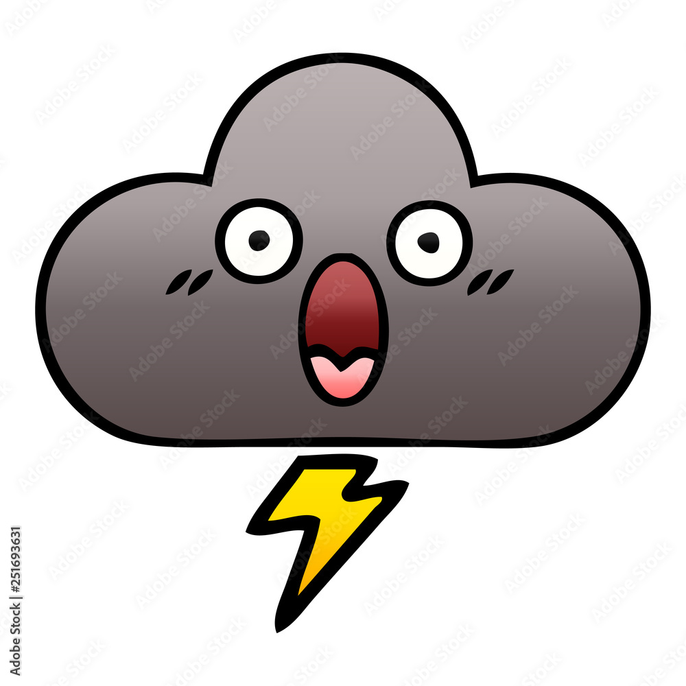 gradient shaded cartoon storm cloud gradient shaded cartoon storm cloud