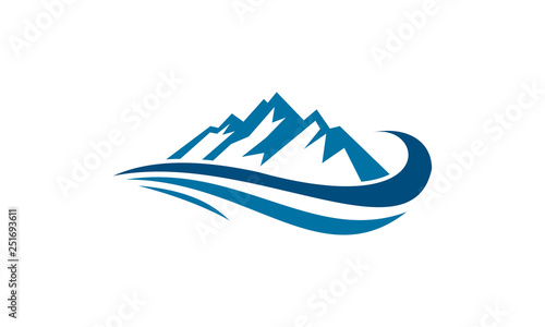 mountain and water wave