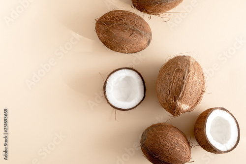 Stampa su tela Summer composition with coconut