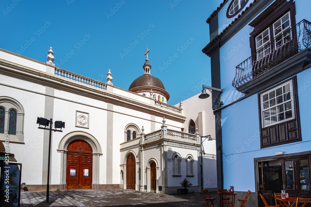 2019-02-22. San Cristobal de la Laguna, Santa Cruz de Tenerife - Cathedral Nuestra Señora de los Remedios - Pictures from the city center of the former capital of the Canary Island of Tenerife.