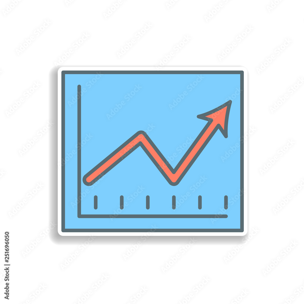 financial indicators in chart sticker icon. Element of color banking icon. Premium quality sticker design icon. Signs and symbols collection icon for websites, web design financial indicators in chart sticker icon. Element of color banking icon. Premium quality sticker design icon. Signs and symbols collection icon for websites, web design