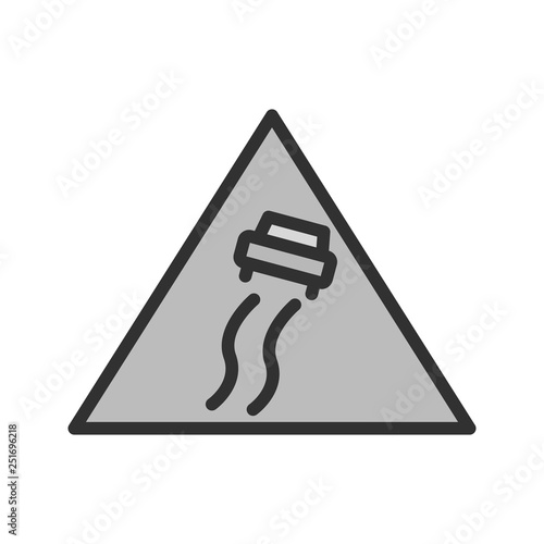 Vector Slippery Road Sign Icon
