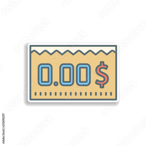 zero balance sticker icon. Element of color banking icon. Premium quality sticker design icon. Signs and symbols collection icon for websites, web design