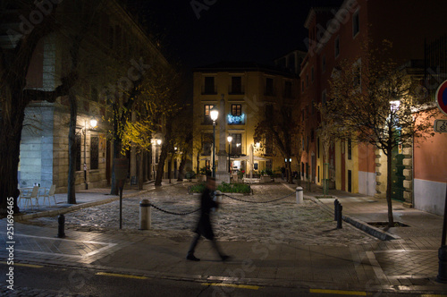 City Center San Matias in Granada, Spain at Night